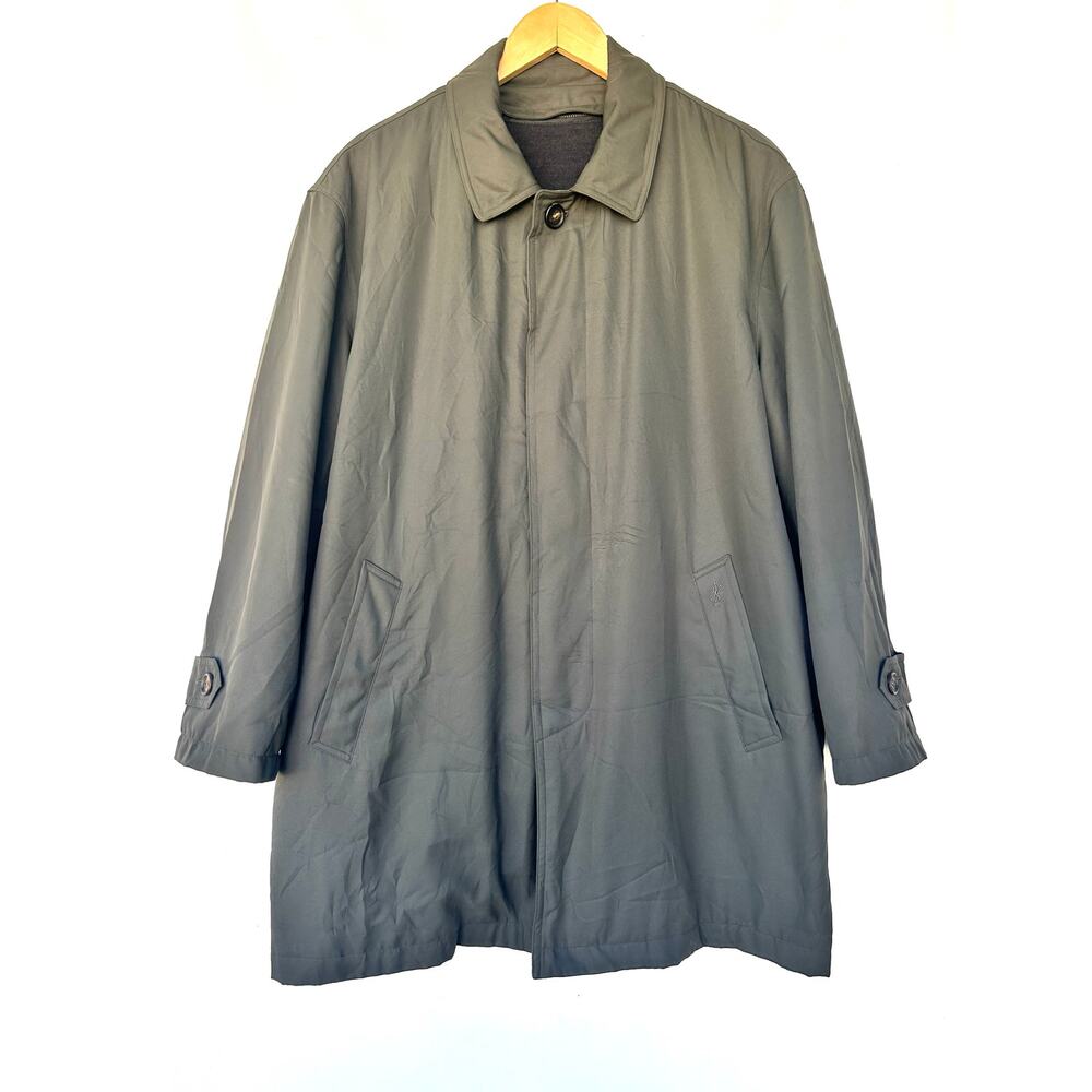 Vintage Yves Saint Laurent Oversized Car Coat YSL Utility Jacket Olive Green - Picture 3 of 13